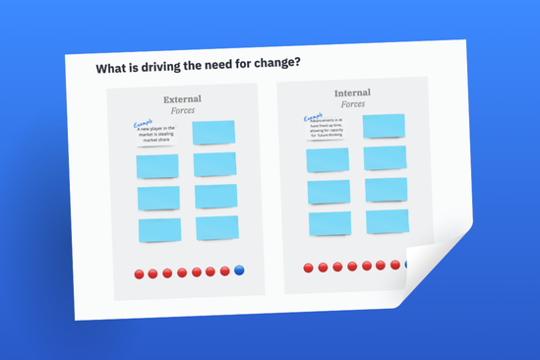 Image of stickies on a blank sheet of paper with the words 