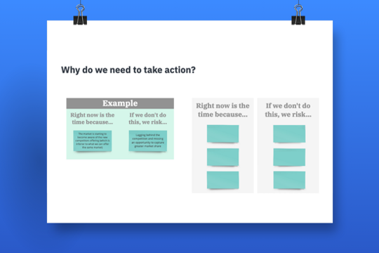 Blank sheet of paper with stickies and the title